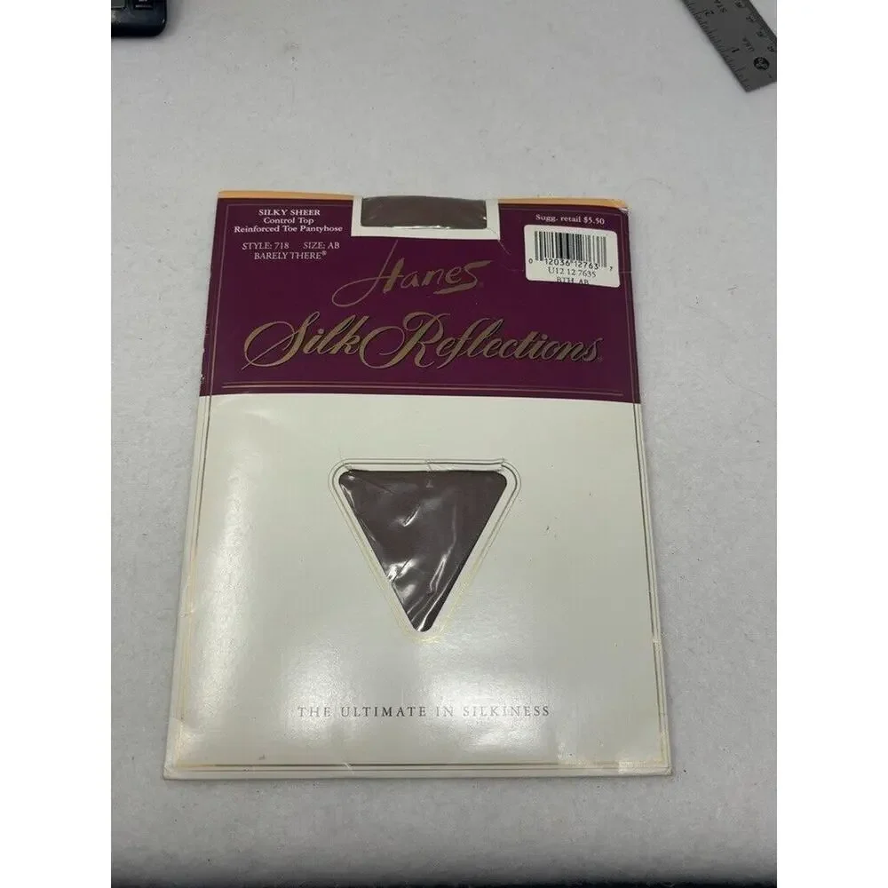 90s Hanes Silk Reflections Silky Sheer Pantyhose 718 Travel Brown Size‎ AB